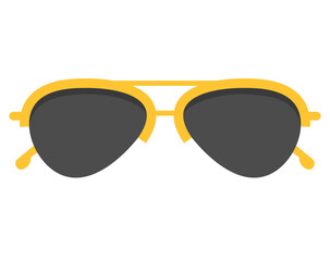 Yellow sunglasses cartoon cute clipart illustration