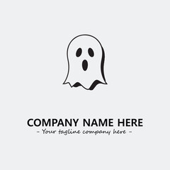 Ghost face icon illustration black and white vector image