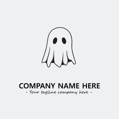 Ghost face icon illustration black and white vector image
