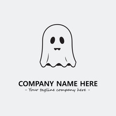 Ghost face icon illustration black and white vector image