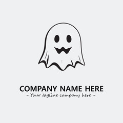 Ghost face icon illustration black and white vector image