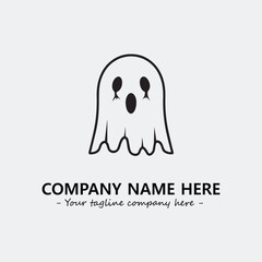 Ghost face icon illustration black and white vector image