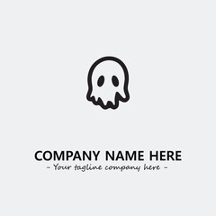 Ghost face icon illustration black and white vector image
