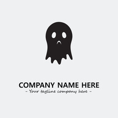 Ghost face icon illustration black and white vector image