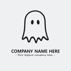Ghost face icon illustration black and white vector image