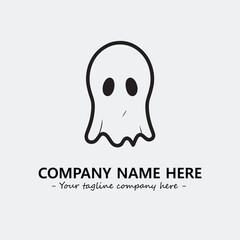 Ghost face icon illustration black and white vector image
