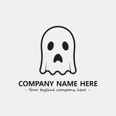 Ghost face icon illustration black and white vector image