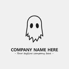 Ghost face icon illustration black and white vector image