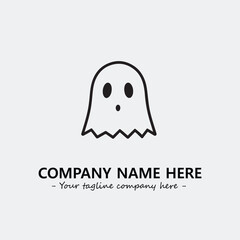 Ghost face icon illustration black and white vector image