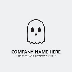 Ghost face icon illustration black and white vector image