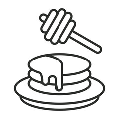 Pancake icon, Honey symbol outline icon, editable vector illustration and transparent graphic element. Isolated on white background