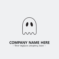 Ghost face icon illustration black and white vector image