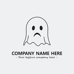 Ghost face icon illustration black and white vector image