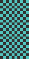 Striking Teal and Dark Gray Checkerboard Design with a Consistent Square Grid Pattern
