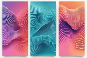 Abstract Colorful Wave Panels Design Art
