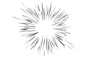 Comic speed lines effect with radial explosion. Cartoon burst for anime and manga books. Sound of scream, light blast. Graphic stripes of roar scream and rays of burst. Vector illustration © Chorna_L