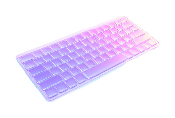 Modern rgb led keyboard with gradient light effect, cut out - stock png.