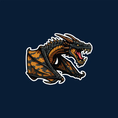 vector illustration dragon logo esport