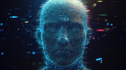 Digital Human Head Composed Of Data Streams
