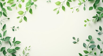 A springtime arrangement of fresh green leaves and branches.