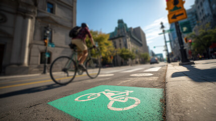 a dedicated cycle path on the side of a road