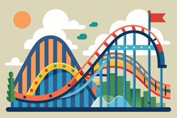 Volatility Concept With Rollercoaster Graph  a vector illustration