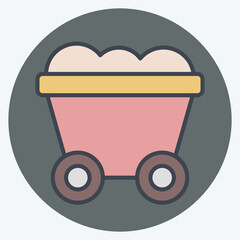 Icon Coal. related to Industry symbol. color mate style. design editable