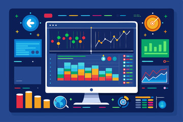 Stock Market Dashboard With Real Time Data Visua 1  a vector illustration