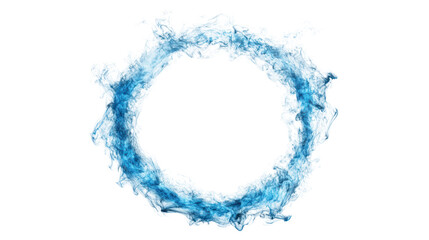 Ethereal Electric Blue Ring with Glowing Energy Isolated on Transparent Background