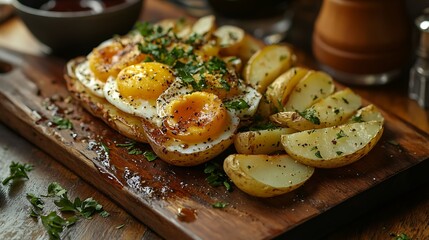 Tortilla Espa&ntilde;ola With Sliced Potatoes And Eggs, Cut Into Wedges On A Wooden Board For Tapas Ad 