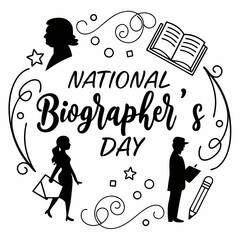 NATIONAL BIOGRAPHER’S DAY vector illustration