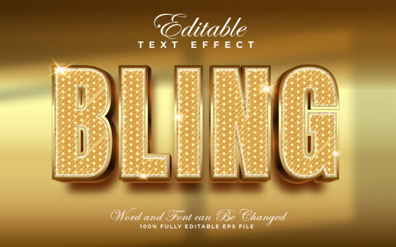 Bling editable text effect in glow style
