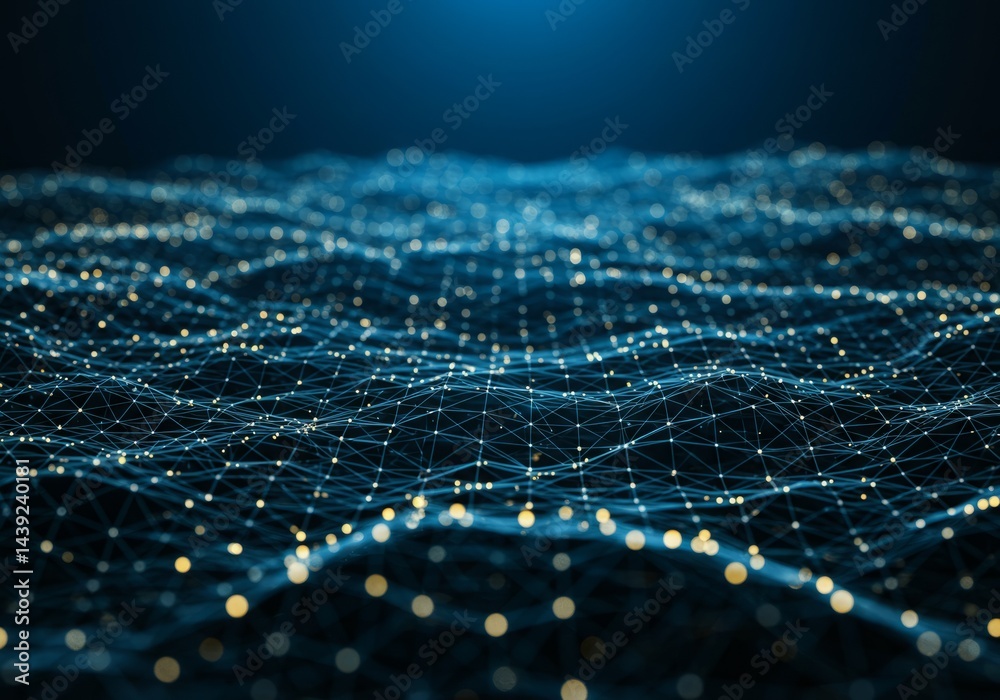 Poster abstract network background with connected dots and lines technology design