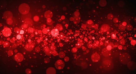 Abstract red bokeh background with sparkling light effects and particles