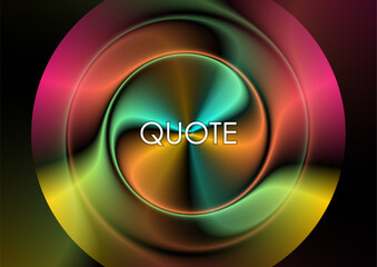 Multicolored holographic liquid circle with flowing gradient, abstract background. Vector futuristic design