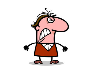 A Cartoon Man with a Big Nose Feeling Angered