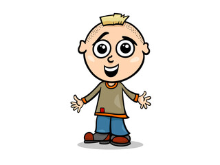 The Charming Boy with Unusual Haircut Feeling Very Happy