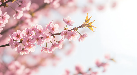 Fototapeta premium Stunning Pink Cherry Blossoms in Full Bloom Springtime Beauty