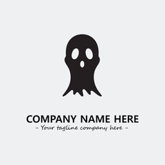 Ghost face icon illustration black and white vector image