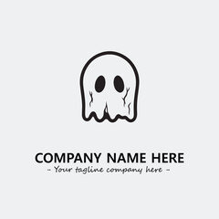 Ghost face icon illustration black and white vector image