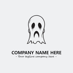 Ghost face icon illustration black and white vector image