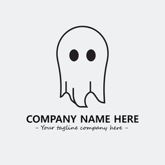 Ghost face icon illustration black and white vector image