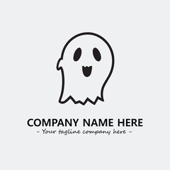 Ghost face icon illustration black and white vector image