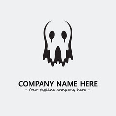 Ghost face icon illustration black and white vector image