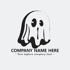 Ghost face icon illustration black and white vector image