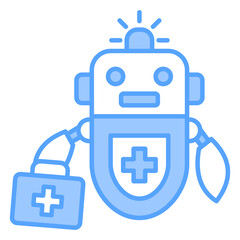 Medical Robot Blue Icon