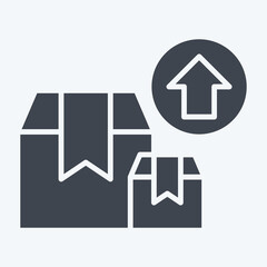 Icon Box. related to Industry symbol. glyph style. design editable