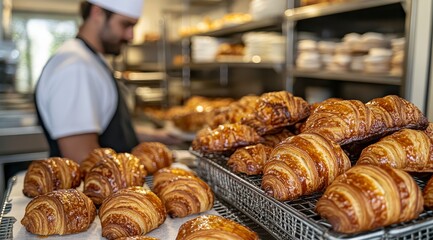 croissants in a bakery