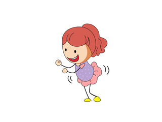 A Girl Doing A Happy Dance In Front of Black Background