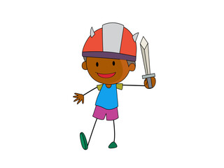 The Exciting Adventures Of A Young Cartoon Boy Warrior
